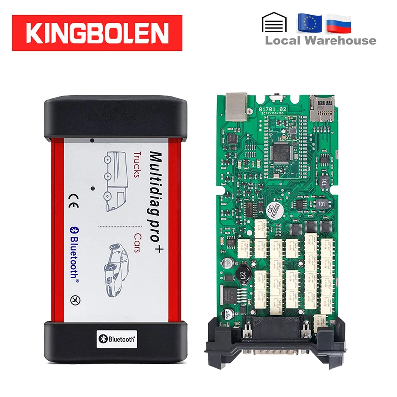Tanie Multidiag Pro + vci 2016 R0 Keygen pojedyncza zielona tablica PCB interfejs OBDII samochód narzędzie diagnostyczne do ciężarówki CDP TCS Auto skaner