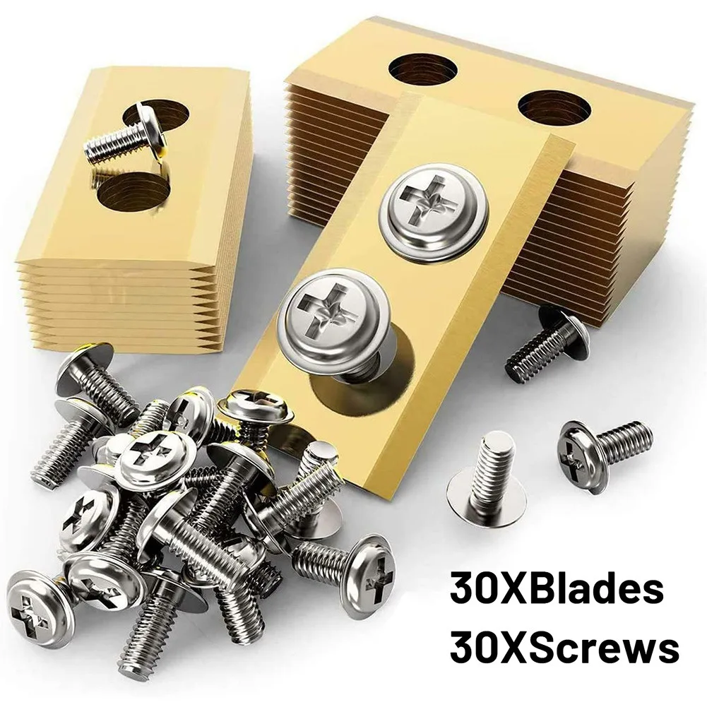 30pcs Replacement Blade Set Double Hole Lawn Mower Blade With Screws