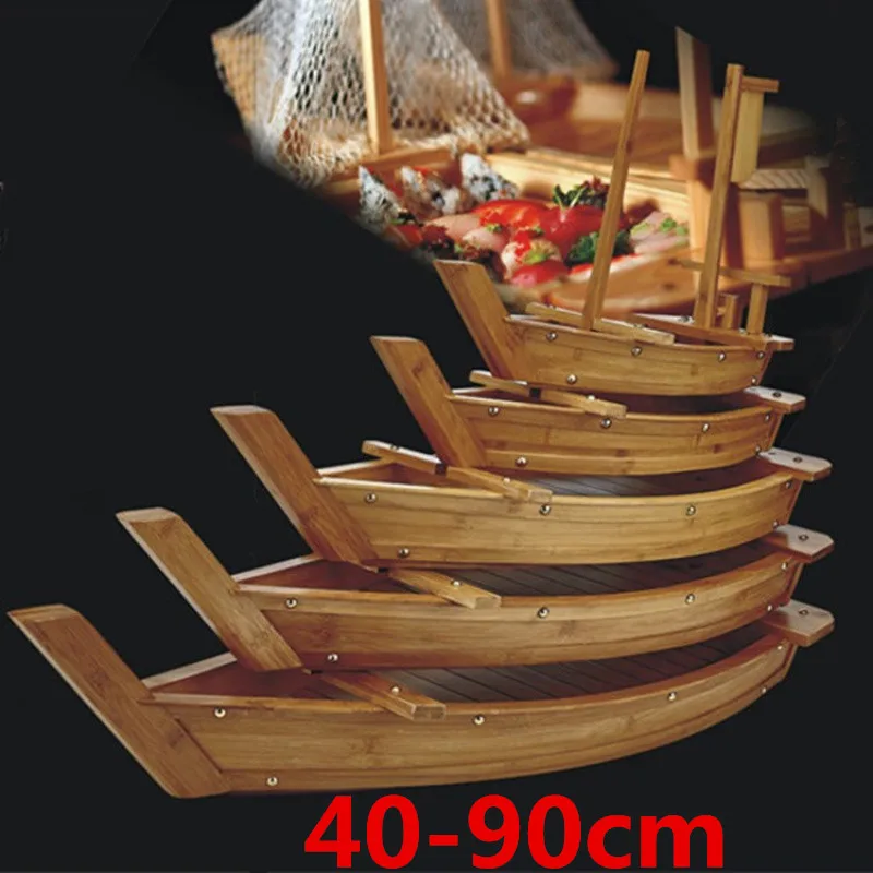 Большой 40 см до 90 см японская кухня лодки для суши лоток щипцы для морепродуктов деревянный Ресторан ручной работы корабль сашими Ассорти холодное блюдо