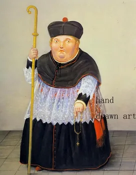 

Artist's perfect high-quality hand-painted abstract oil paintings, reproduced by Fernando Botero, Old man on crutches