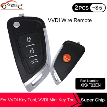 

KEYECU XHORSE English Version XKKF03EN Flip Type Wire Universal Remote Key 3 Buttons for VVDI Key Tool, VVDI Mini Key Tool