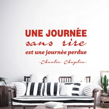 

Wall Sticker Journée Sans Rire Est Une Journée Perdue Vinyl Wall Art Decal Living Room Home Decor Poster French Quote Wall Decor