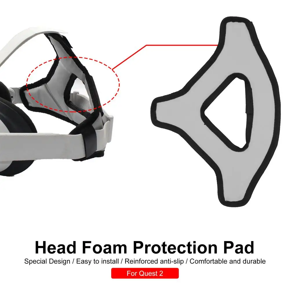 Comfortable Cloth Non-slip Head Strap Foam Pad For Oculus Quest / Quest 2 VR Headset Cushion Headband Fixing Accessories