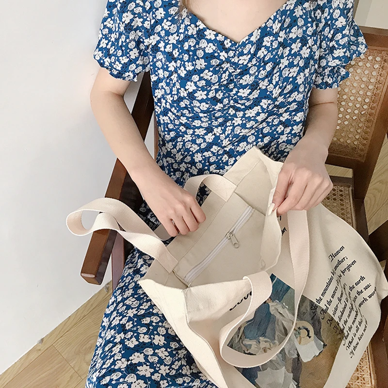 Youda Original Fashion Women Bags Casual Style Female Shopping Bag Simple Ladies Handbags Canvas Tote For Girls Sweet Handbag