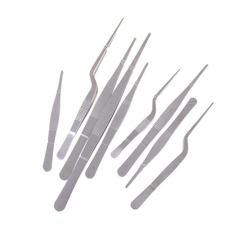 1pc Stainless Steel Straight Tweezer 12.5-25cm Industrial Anti-static Tweezers Watchmaker Repair Tools