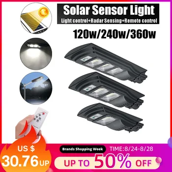

Smuxi Solar Street Light Radar motion 360W/240W/120W LED Gray IP65Constantly Waterproof Induction Solar Sensor Remote Control