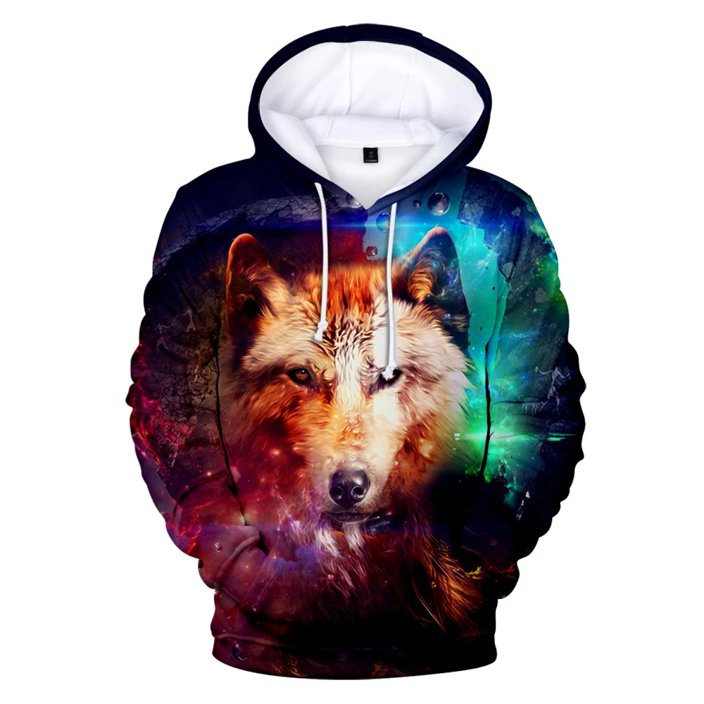 

2020 new 3D Wild Wolf Pattern Hoodies Boys/girls Tops Men/women Hoodie Hip Hop Long Sleeve Sweatshirt Humor Anime Autumn Winter