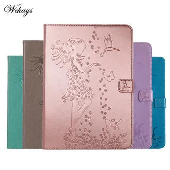 

Wekays Case Luxury Cute Cartoon Girl and Cat Leather Flip Case For Samsung Galaxy A 7.0" T280 T285 Stand Full Cover Capa Funda