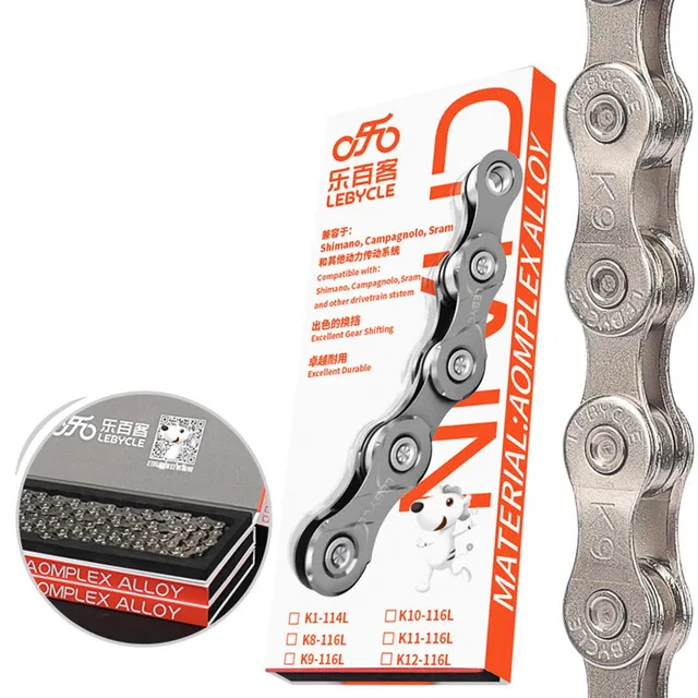 MTB Road Bike Bicycle Chain 116 Links 6/7/8/9/10/11 Speed For Shimano SRAM Switching Speed Faster Steel Silver 1/2 