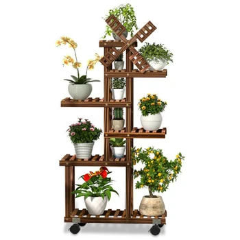 

Multi Tier Wooden Flower Rack Plant Stand Strong Garden Standing Bonsai Display Shelf Yard Patio Balcony Flower Planter Stands