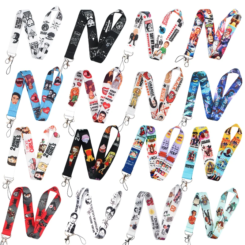 

20pcs/lot TV Show Friends Twin Peaks 2 Broke Girls Vampire Creative Lanyard Badge ID Lanyards Neck Straps Accessories X1094