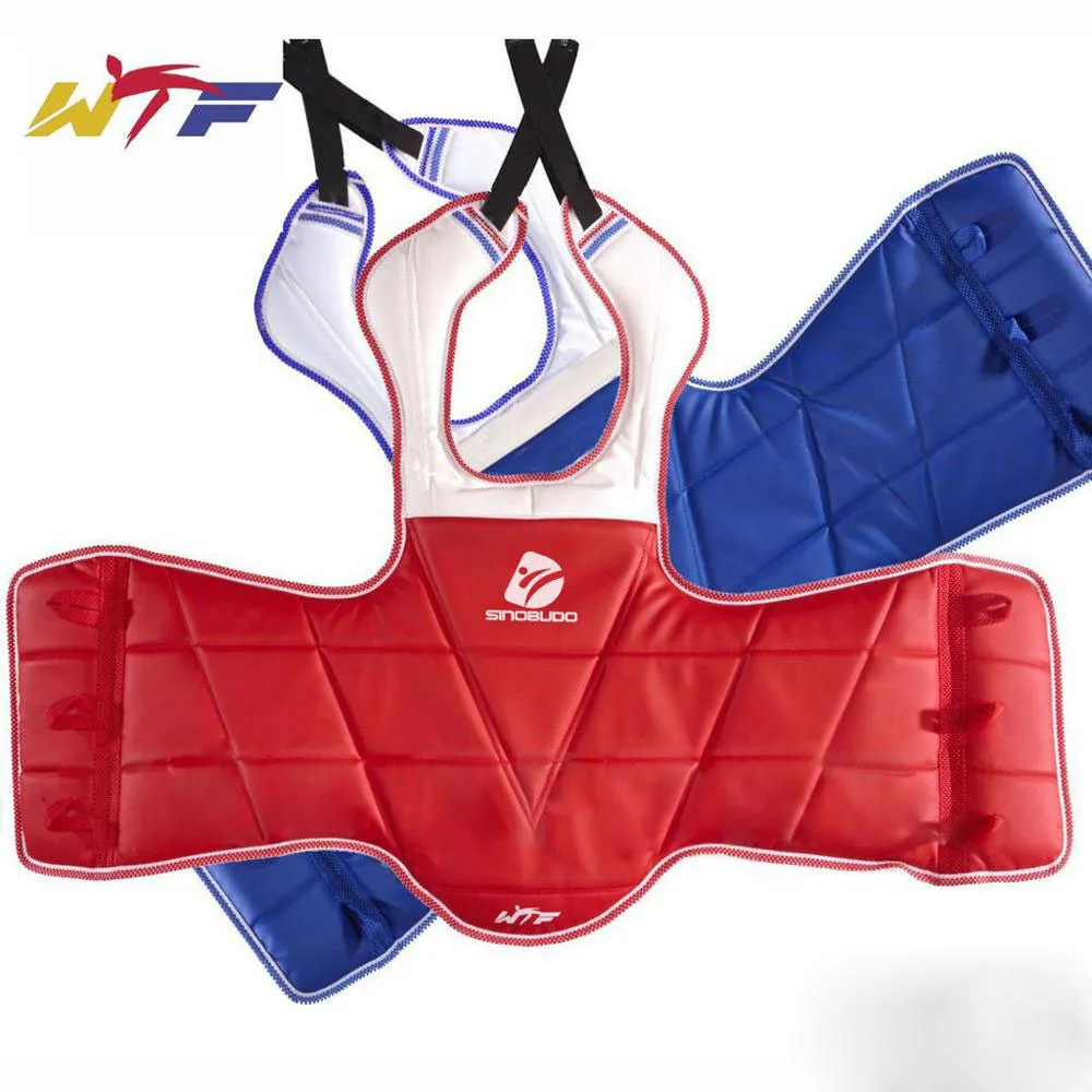 New Martial Arts Chest Guard Reversible Body Protector Taekwondo Sparring Gear 
