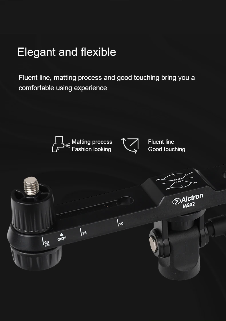 Alctron MS02 professional stereo recording bar multiple recording way visually adjustable with scale 180°adjustable