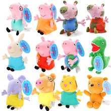 Original 19cm/13cm peppa pig george animal recheado brinquedos de pelúcia família amigo porco festa bonecas para a menina crianças presentes aniversário(China)