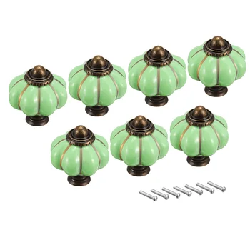 

uxcell 33mmx38mm Door Drawer Dresser Single Hole Ceramic Round Knob Pull Handle 7pcs