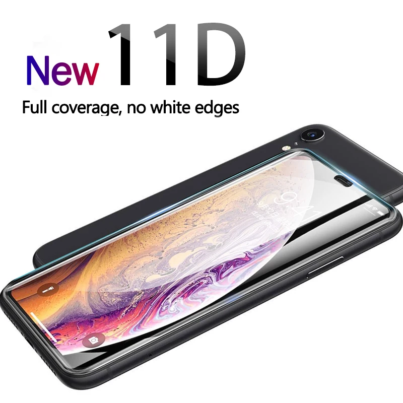 11D полностью изогнутое закаленное стекло для iPhone XR Edge защитная пленка