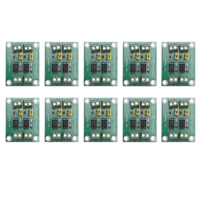 

10PCS 2 Channel Optocoupler Isolation Board Voltage Converter Adapter Module 3.6-30V Driver Photoelectric Isolated Module