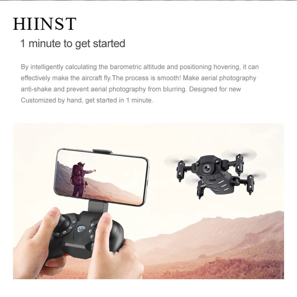 Hiinst 2,4G мини Радиоуправляемый Дрон 720PHD камера Индукционная wifi FPV складной Радиоуправляемый квадрокоптер Дрон длительный срок службы пульт дистанционного управления Радиоуправляемый вертолет