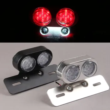 

Motorcycle Tail Rear Light License Plate Mount Holder Light Round 12V 20 LED Cafe Racer Stop Brake Lamp Signal Brake Light
