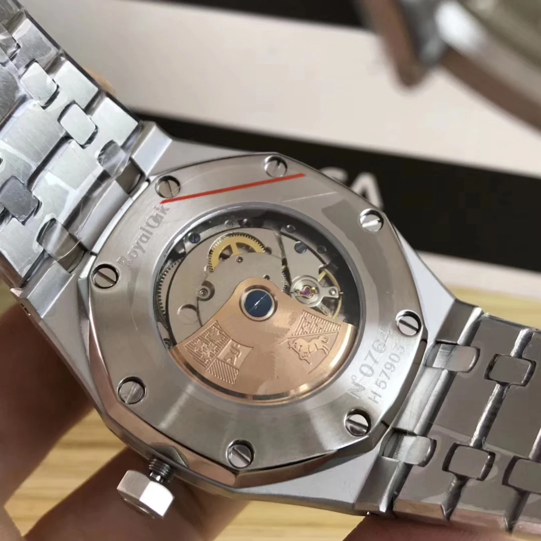 Роскошные брендовые Новые Мужские автоматические механические часы из нержавеющей стали с серебряным кристаллом сапфировое стекло прозрачные часы AAA