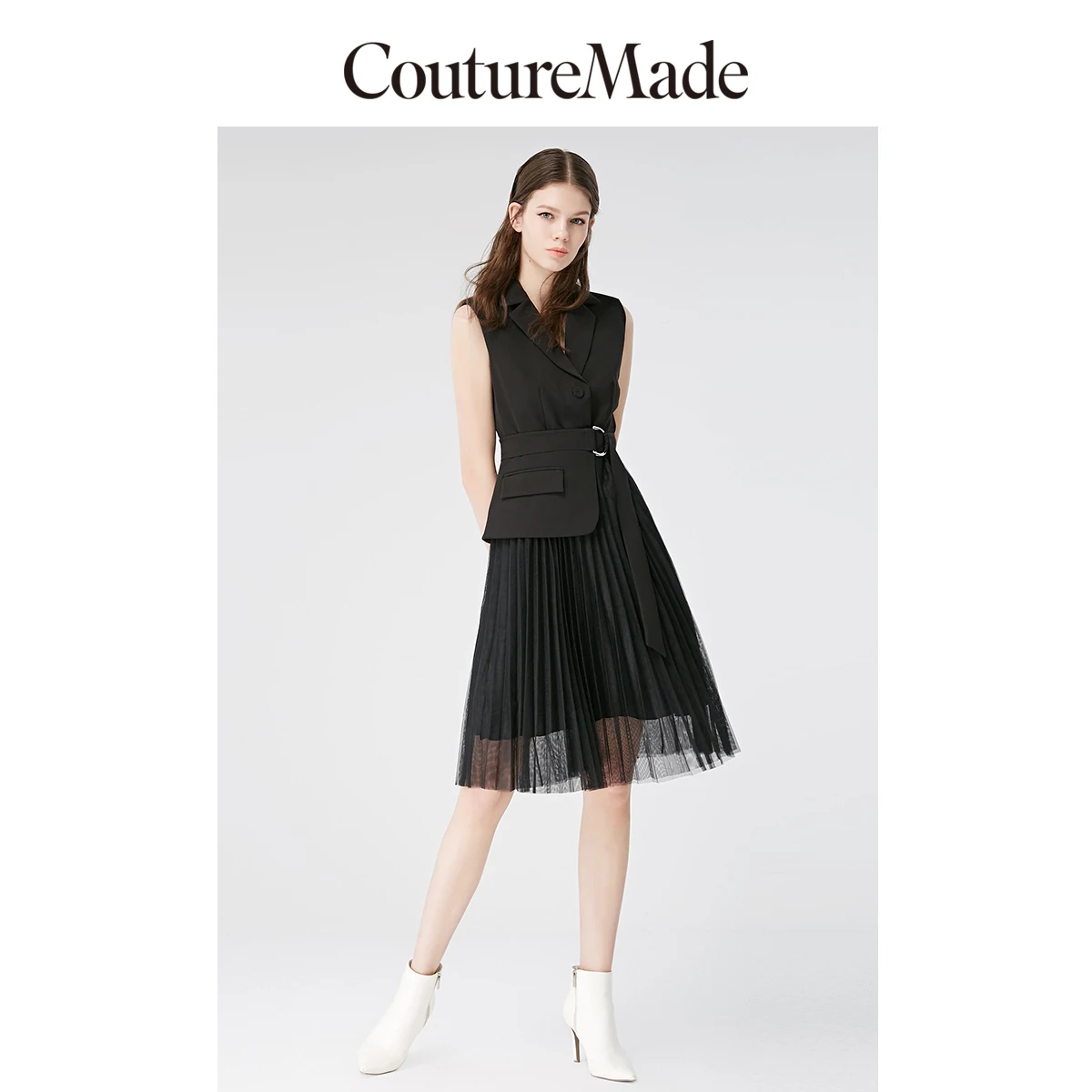 Платье без рукавов с плиссированным воротником Vero Moda CoutureMade Gauzy | 31937A510|Платья|