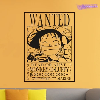 

Luffy Wanted Order ONE PIECE Wall Decal Vinyl Wall Stickers Decal Decor Home Decoration Anime ONE PIECE Car Sticker