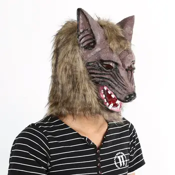

Werewolf Halloween Mask Big Bad Wolf Adult Full Head Wolf Mask Costume Accessory Party Masks