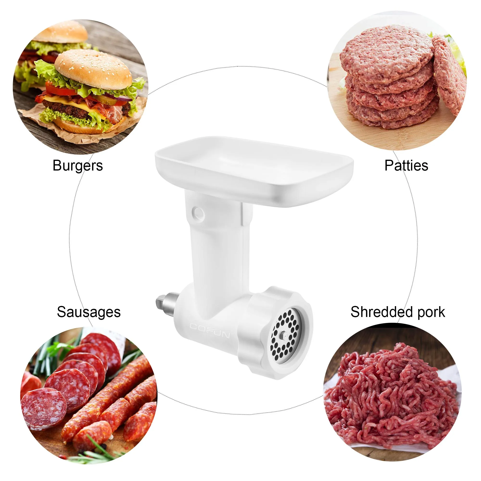 Coolcook Meat Grinder Attachment for Kitchenaid Stand Mixer, Meat Grinder  for KitchenAid including 3 Sausage Stuffer, Designed for Kitchenaid Meat