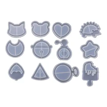 

12 styles/set Transparent Silicone Mold for jewelry frame animals pendant Resin Silicone Mould handmade epoxy resin molds new