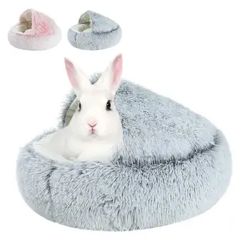 

Large Pet Dog Bed Cat Cave Comfortable Semi-enclosed Plush Round Nest Anti-slip Self Warming Cat Bed