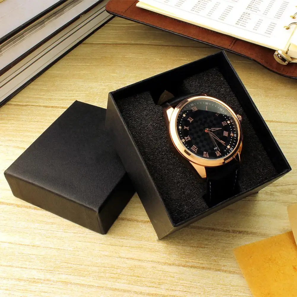 Квадратная Пылезащитная коробка для часов дисплей ювелирный браслет подарочный чехол для хранения с крышкой Футляр для наручных часов Мужская коробка для женских часов держатель для часов
