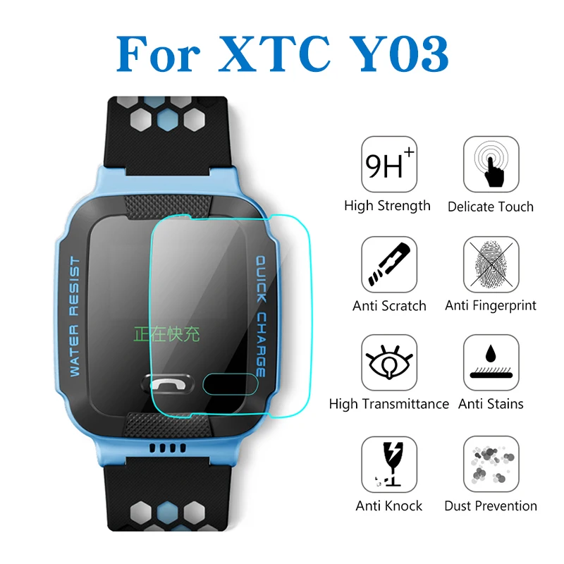 Полностью подходит 2.5D Защитная пленка для экрана XTC Y03 телефон часы закаленное 9H стекло ультра-тонкий прозрачный экран Защита для Y03 детские часы - Цвет: For XTC Y03