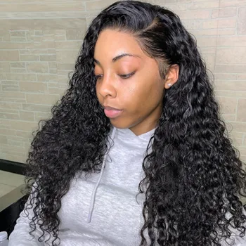 

Kinky Curly 13×4 Lace Wigs Lace Front Human Hair Wigs For Women Brazilian Natural Black Color Glueless Lace Front Wig Remy Wigs