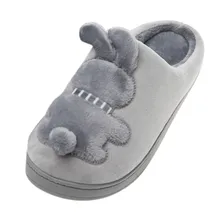 Милая обувь; мужские домашние тапочки; сезон осень-зима; коллекция года; Теплая Повседневная Домашняя обувь с рисунком кролика; Zapatos De Hombre