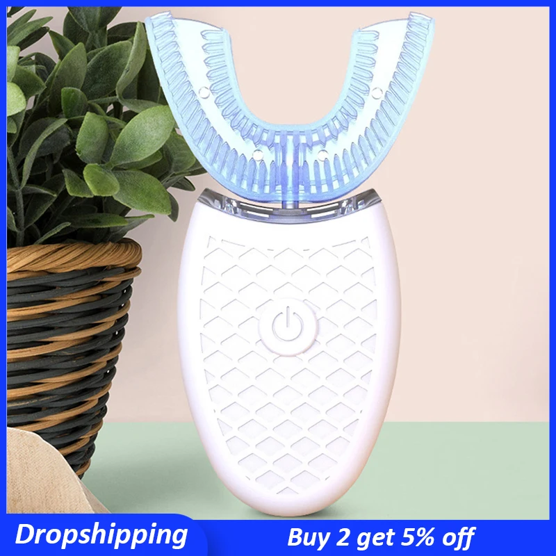 U Shape Electric Toothbrush 360 Degree Automatic Sonic Silicone Ultrasonic Electronic Tooth Brush USB Rechargeable Teeth Cleaner U Shape Electric Toothbrush 360 Degree Automatic Sonic Silicone Ultrasonic Electronic Tooth Brush USB Rechargeable Teeth Cleaner