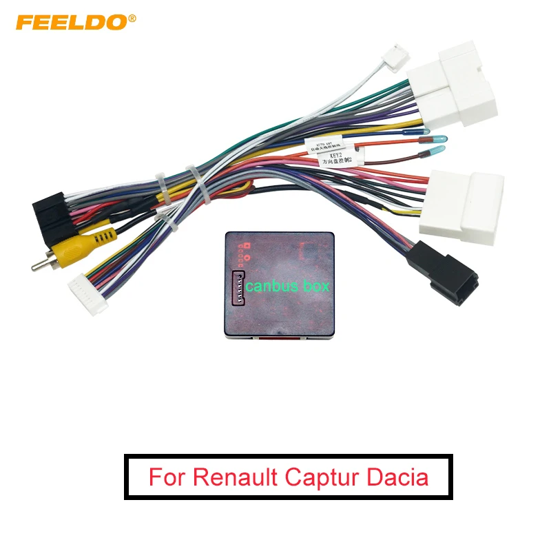 FEELDO автомобильный аудио DVD Android 16PIN кабель питания адаптер с Canbus коробка для Renault