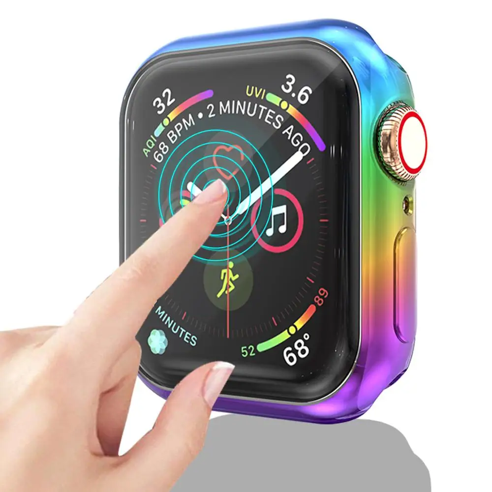 360 тонкий полный защитный чехол для Apple Watch Band 5 4 3 2 1 мягкий TPU протектор экрана iWatch