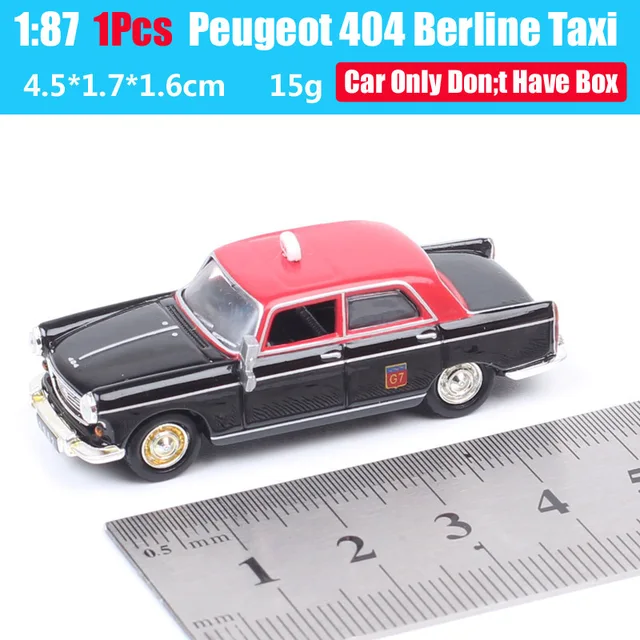 1/87 Scale Small Classic Universal Hobbies Peugeot 404 Berline 196 Taxi Royal Circus Diecast Metal Car Model Toy Vehicle Replica 1pcs only