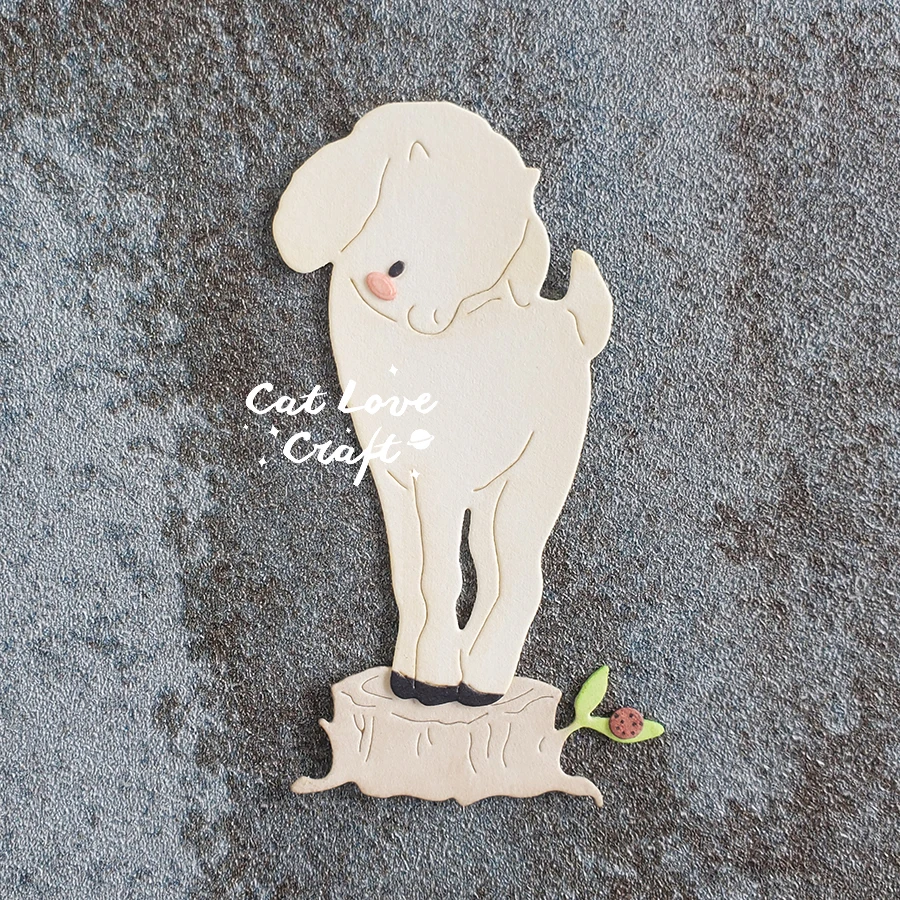 Catlove 양 동물 스테이크 금속 절단 다이 스크랩북 스텐실 다이 컷 카드 만들기 DIY 공예 엠보싱 2021 년 새로운 다이