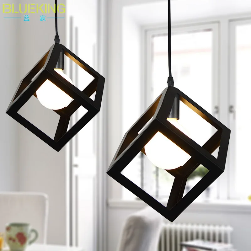 

American Square Dinner Chandelier Quartet Creative Bar Living Room Chandelier Iron Chandelier