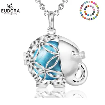 

Eudora 20 mm Harmony Bell Ball Cute elephant Locket Cage Pendant Necklce Collier Colgante Angel Caller Sounds Ball Jewelry K200
