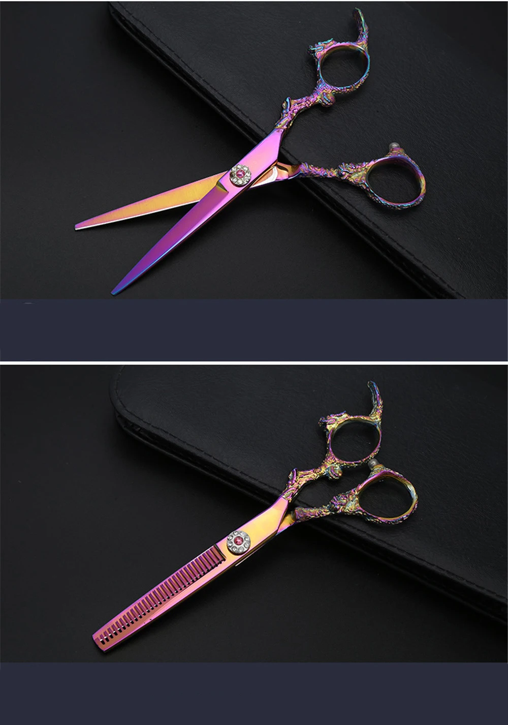 GOZLILI Professional Grooming Scissors Stainless Steel Electroplatin Hair Thinning Shear Sharp Edge Scissors Barber Cutting Tool (13)
