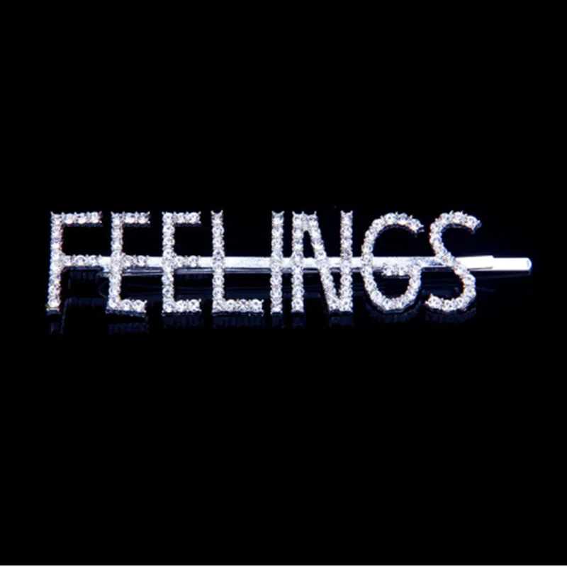 FEELINGS StoneFans Bling GLAM с надписью Boss rhinestone заколки для волос аксессуары для волос свадебные шпильки заколки для волос для женщин - Окраска металла: FEELINGS