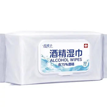 

Disposable Alcohol Wipes 75% Alcohol Wet Wipes Sterilization Portable Wipes Antibacterial Cleaning Home Wipes 50Pcs