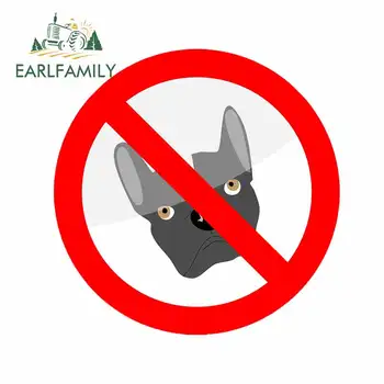 

EARLFAMILY 13cm x 12.9cm For Ban Dog Waterproof Decal Campervan Car Stickers Vinyl Car Wrap Scratch-Proof Creative Decoration