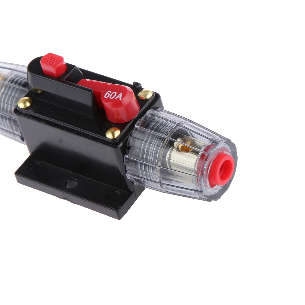 2pcs 12V-24V Inline Auto Circuit Breaker 60A Manual Reset Switch Audio Fuse
