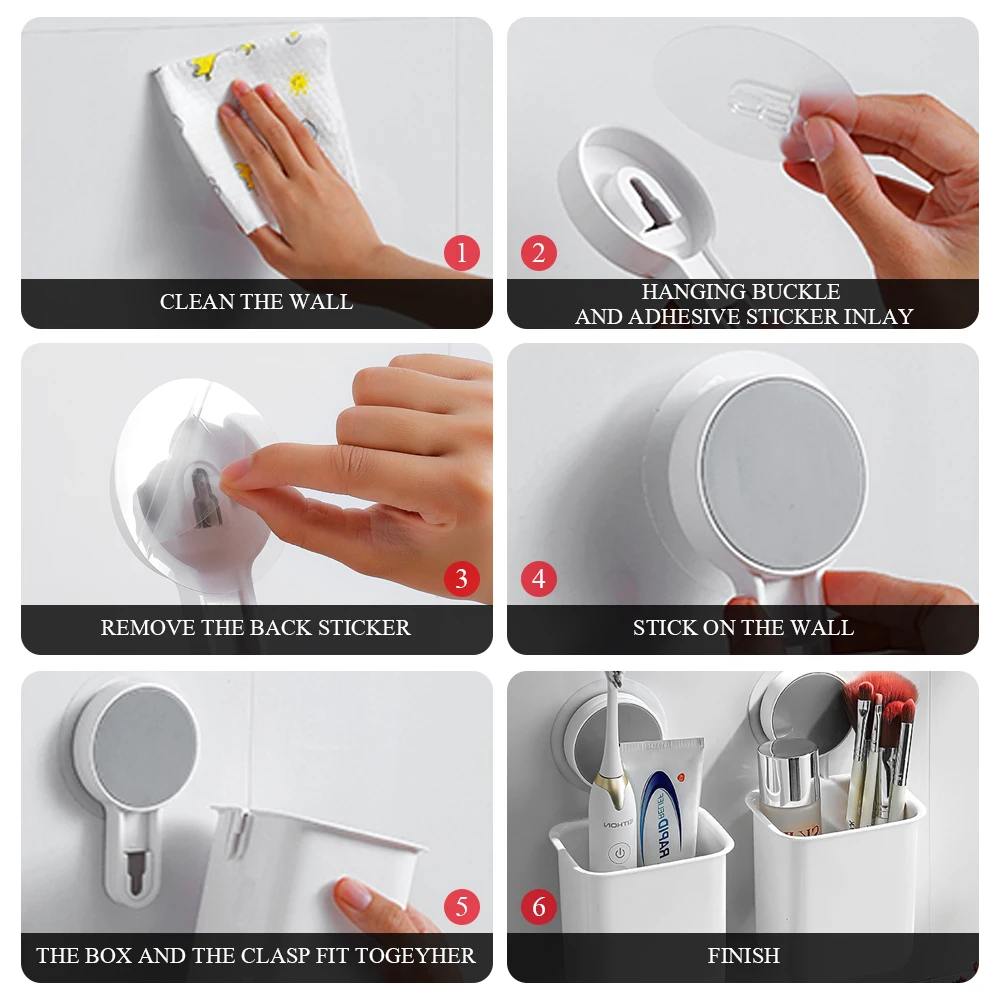 Bathroom Self Adhesive Shelf Toothbrush Rack Shower Caddy Soap Holder Wall Mounted Waterproof NO-Drilling Organizer Shelves
