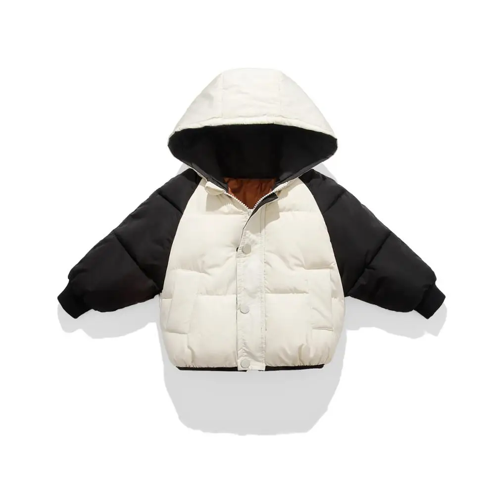 Benemaker/зимние комбинезоны для девочек и мальчиков; детская одежда; Плотные хлопковые пальто для малышей; куртки с капюшоном; Верхняя одежда для детей; JH082 - Цвет: Black No Printed