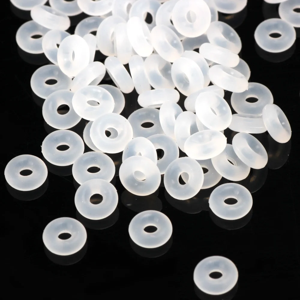 100PCSLOT45mm6mm7mm8mmWhiteRubberStopperRingsCharmsFit