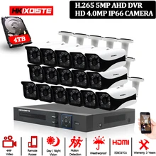 HKIXDISTE HD 16CH DVR комплект 4.0MP камера безопасности CCTV система 16 шт. AHD 4MP 6 Массив камера Открытый Всепогодный комплект наблюдения